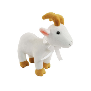 Factory Custom Little White Standing Sheep Goat Adorable Cuddly Cotton Stuffed Plush Baby Toy 30cm Height with Kawaii Feel