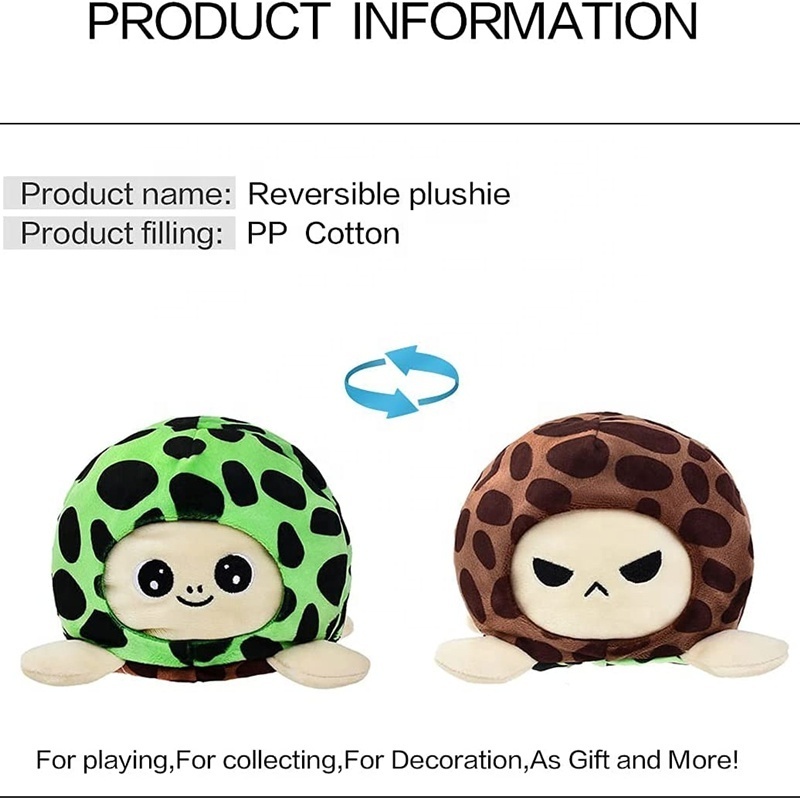 wholesale funny product ideas reversible soft mood octopus plush toys stuffed animals plush kawaii turtle toy