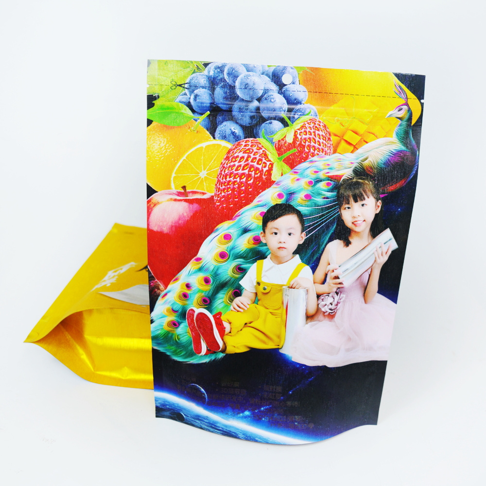 Wholesale High quality and large capacity food pouch plastic for Brushed film Eight sided sealed Mylar bag stand up mylar bags