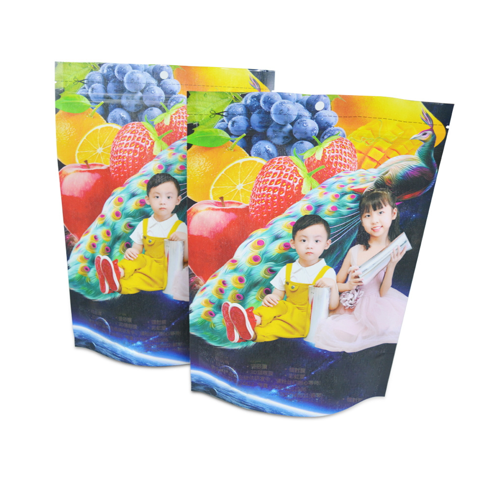 Wholesale High quality and large capacity food pouch plastic for Brushed film Eight sided sealed Mylar bag stand up mylar bags