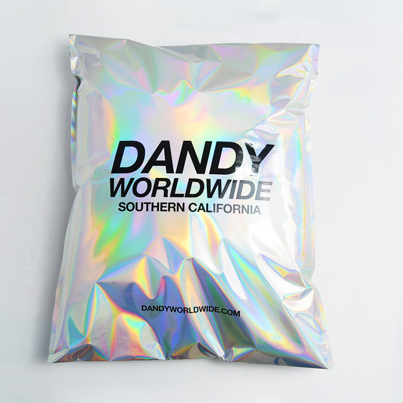 Custom logo Glossy Glitter Envelopes mailing rainbow metallic aluminum Foil Clothing shipping bags holographic poly mailers