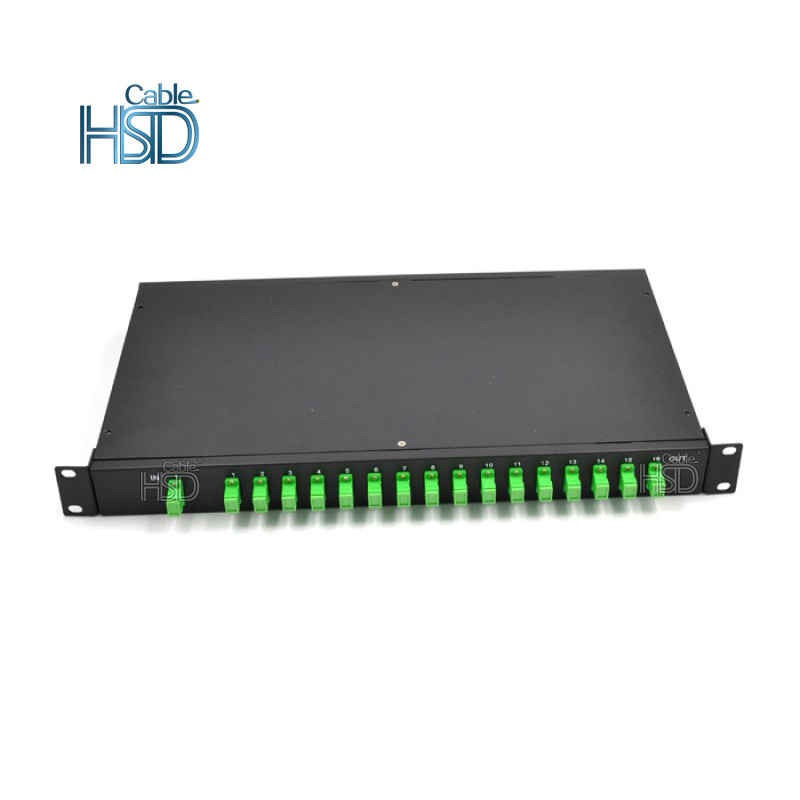 Hot Selling SC LC APC Rack Mount 1U 19' 1x16 1x32 1*16 1*32 Fiber Optical ABS Box PLC Splitter Coupler