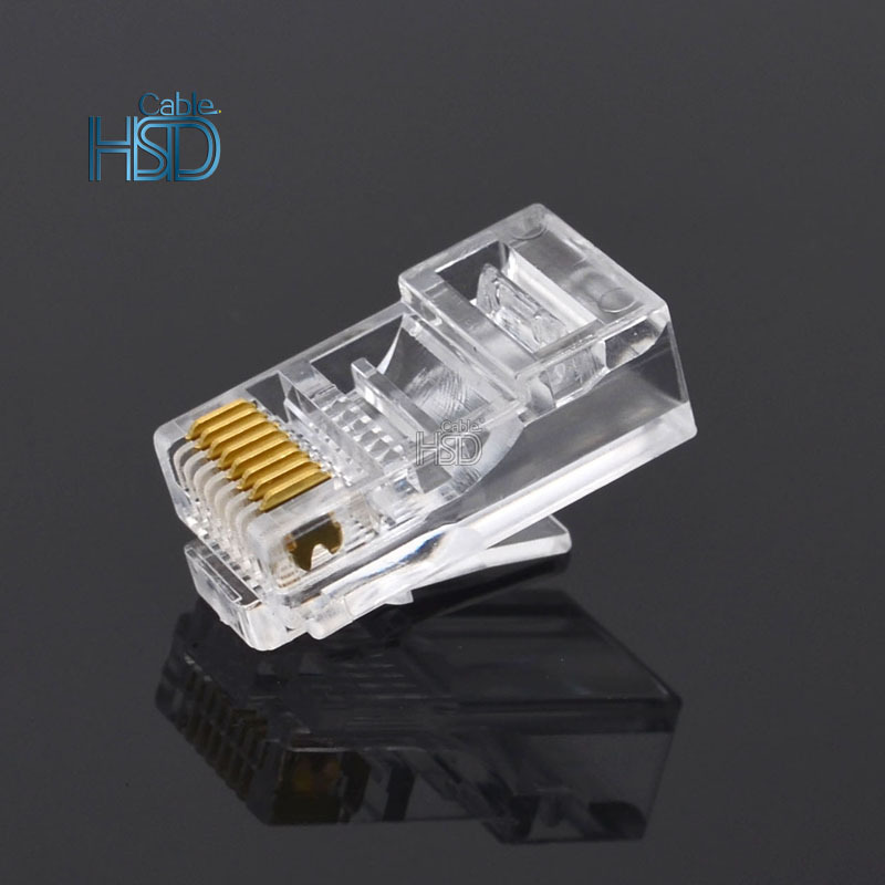 New Design FTP Lan 4Pr 24AWG Connector Flat White RJ45 Pass Through CAT6 Cat6a Outdoor Cat6 Connector