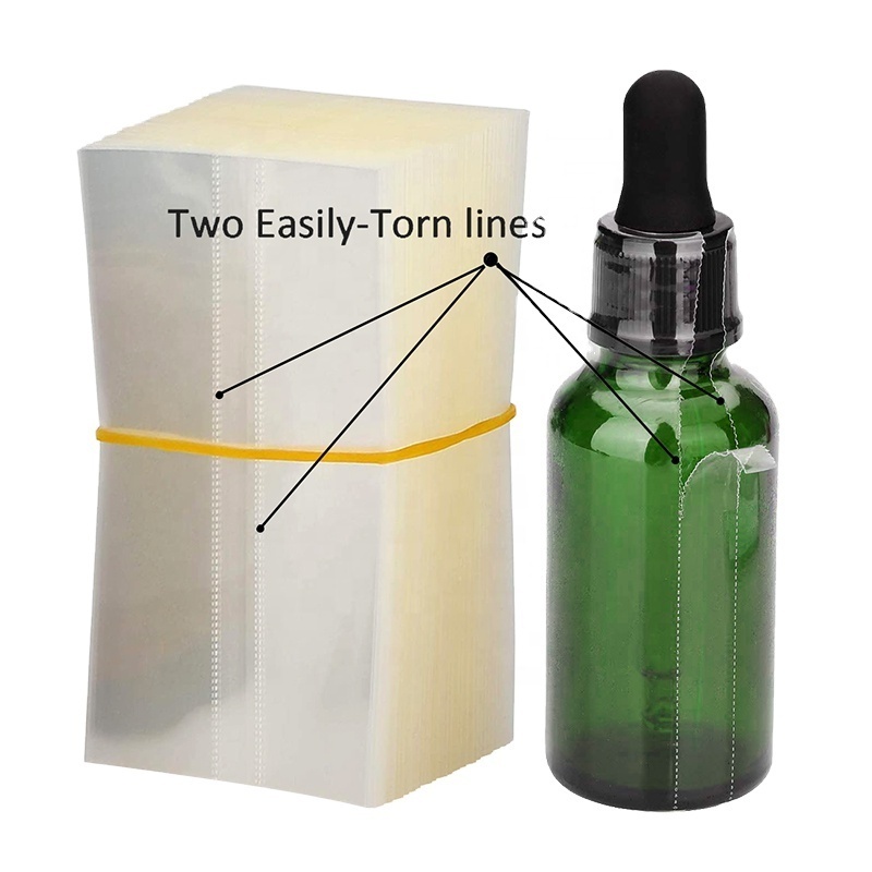 Transparent Shrink Wrapped PVC Heat Shrink Wrap Sealer Shrink Bands Shrink Sleeves For Glass 30ml Dropper Bottle