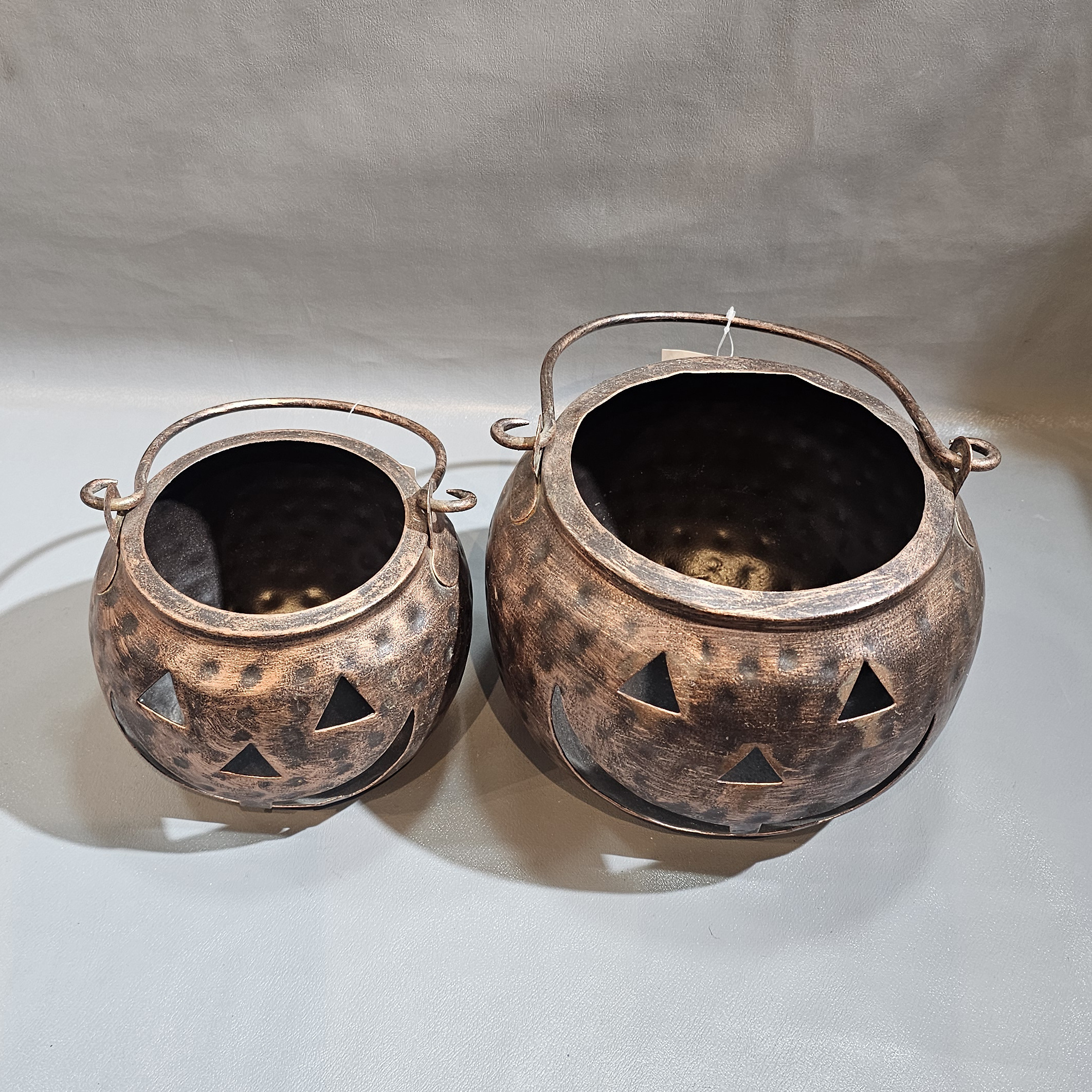 Wholesale price copper pumpkin set of 2  tealight Holder helloween Home Decor Luxury Tabletop Decorative Metal Candle