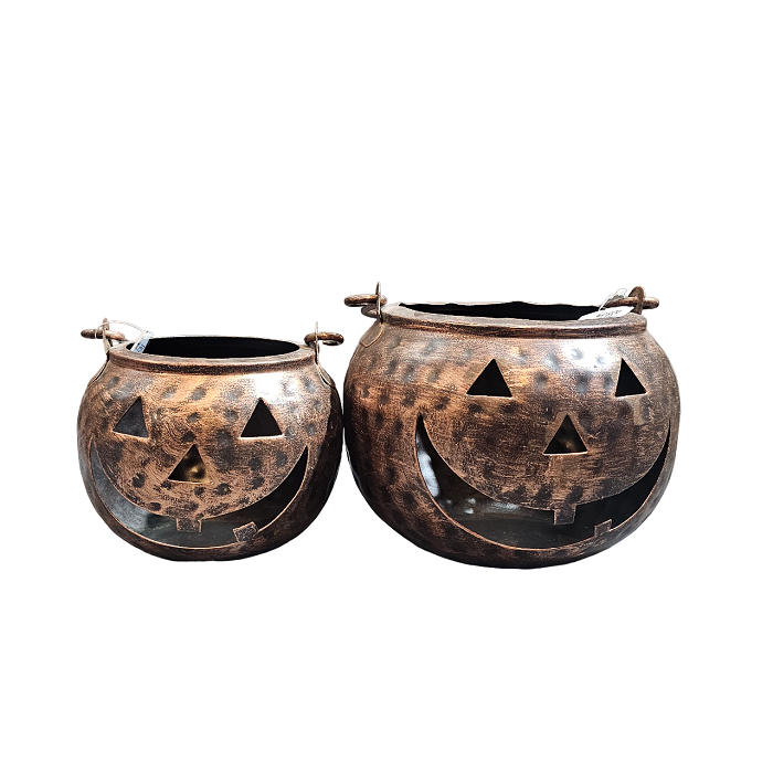 Wholesale price copper pumpkin set of 2  tealight Holder helloween Home Decor Luxury Tabletop Decorative Metal Candle