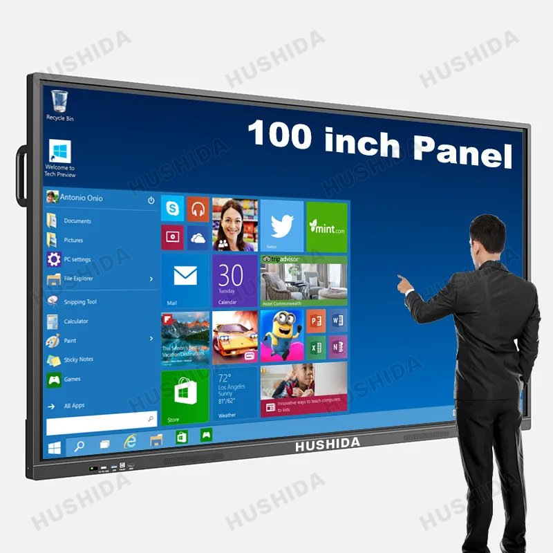 65/75/86/100/110 Inch Finger Multi Touch Screen Smart Lcd Display Meeting Room Electronic Digital Interactive Smart White Board