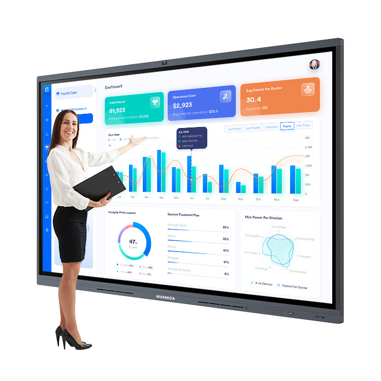 Support wireless casting portable smart touch screen board room conference panel interactive board 86 inch