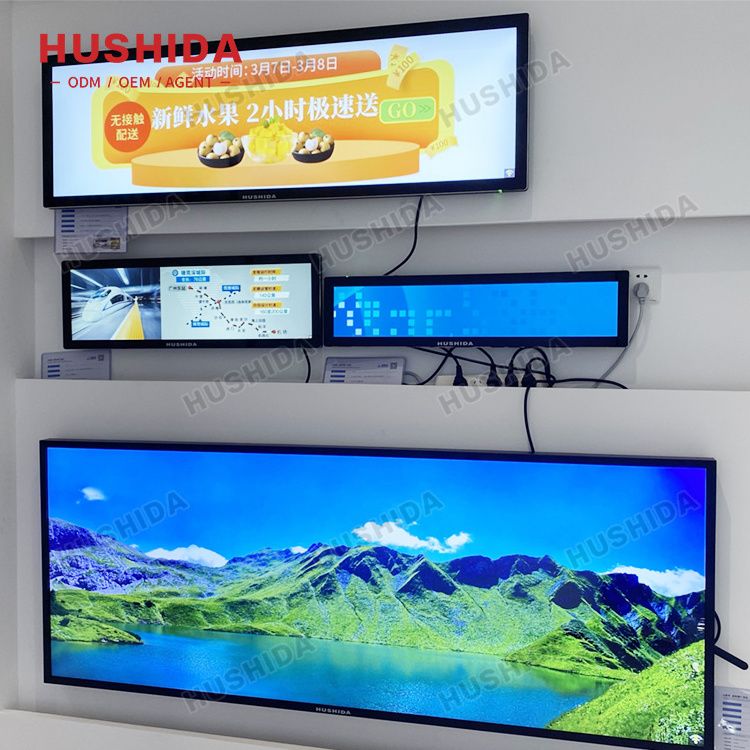 Supermarket 36.8 inch Wide Digital Advertising Signage Edge Shelf Stretched Bar LCD Display screen