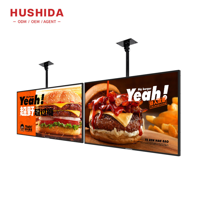 32 43 55inch indoor drive thru menu boards digital kiosk totem no touch screen digital signage for coffee shop