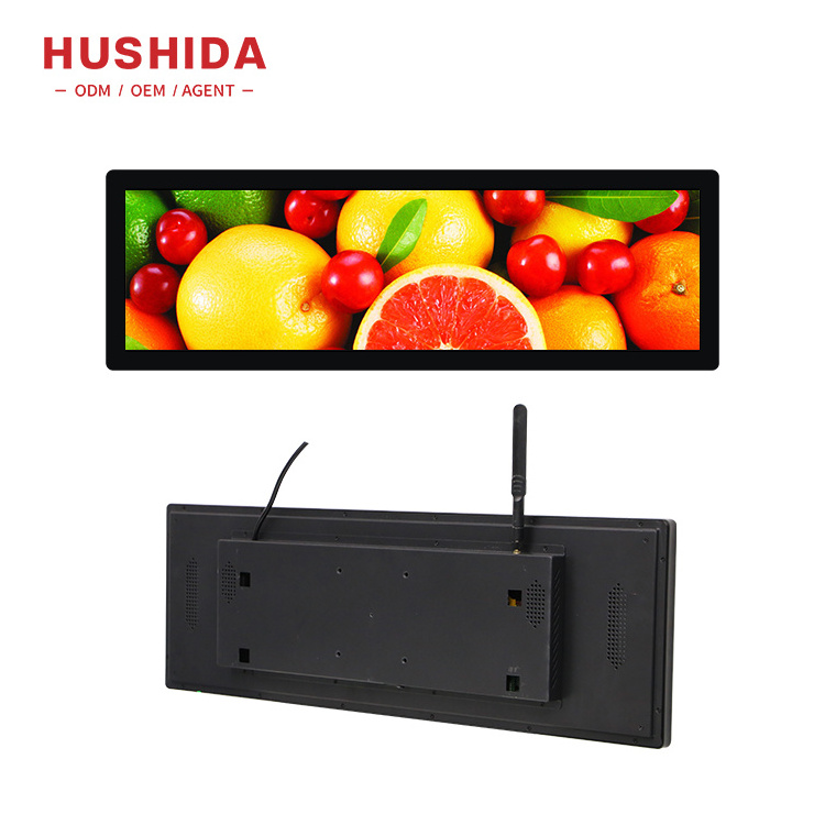 OEM Stretched Bar Lcd Display Digital 4K Monitor Stretched Screen Small Lcd 19.5 24 Inch Shelf Advertising Screen