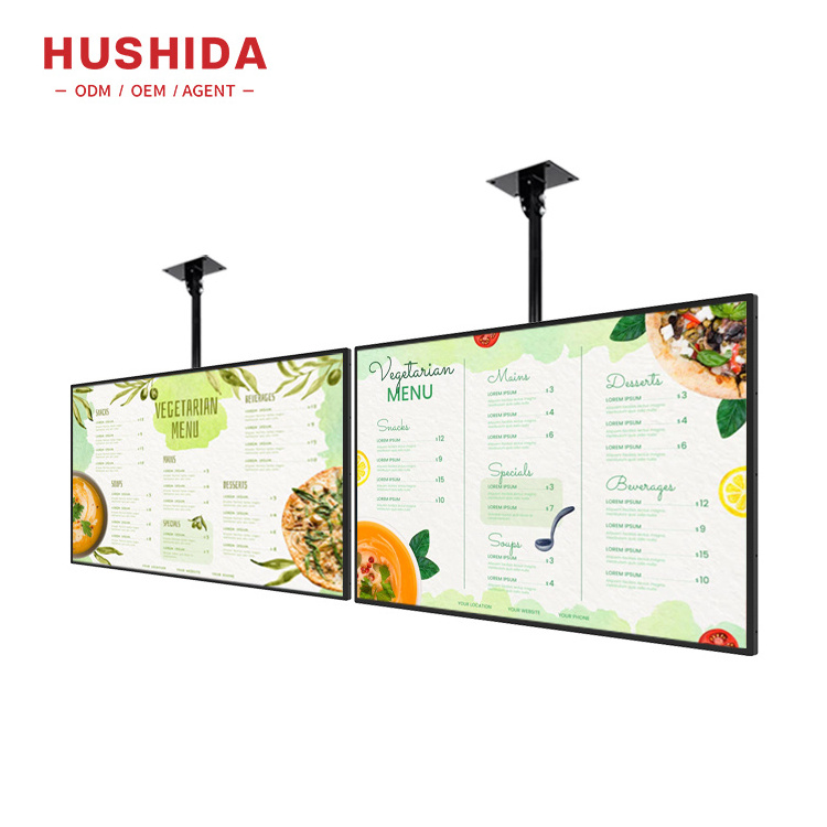 Hanging Wall Mounted Hd Screen Lcd Digital Restaurant Led Digital Display For Menu Displayer