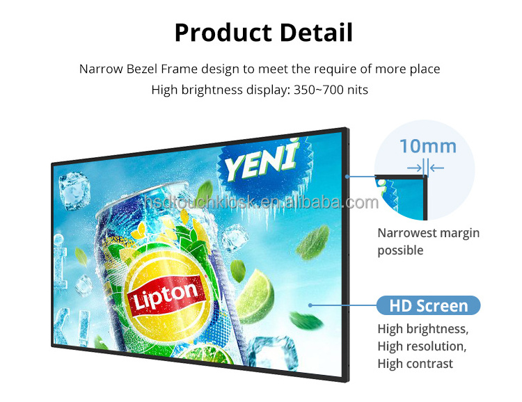 32 43 50 55 inch menu display screen lcd wall mount restaurant coffee fast food indoor menu board digital