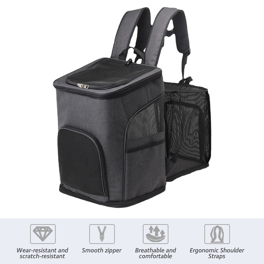 Cat Carrier Backpack Expandable Mesh Breathable Foldable Pet Travel Bags for Small Dogs Cats Rabbits Pet Carrier Backpack