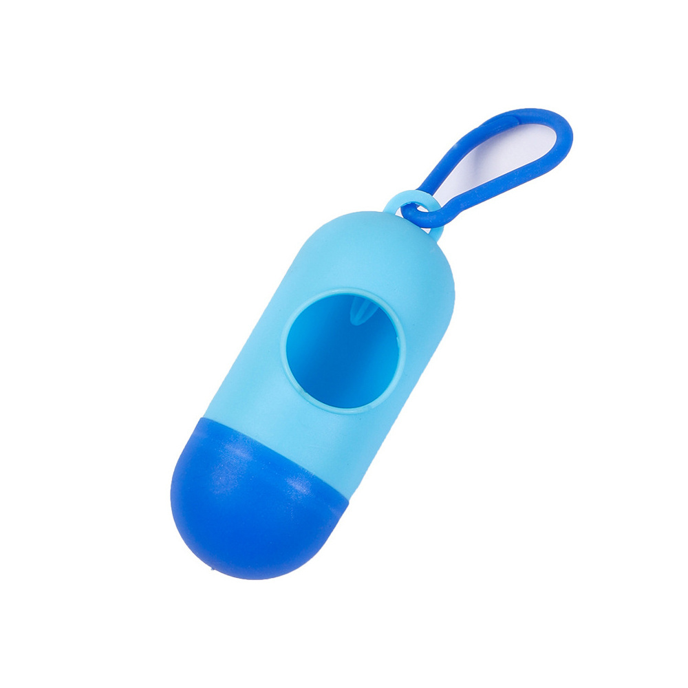 2023 Best Seller Portable Dog Poop Bags Dispenser Cat Trash Sack Case Carrier Pill Shaped Pet Waste Bag Holder Pet Supplies