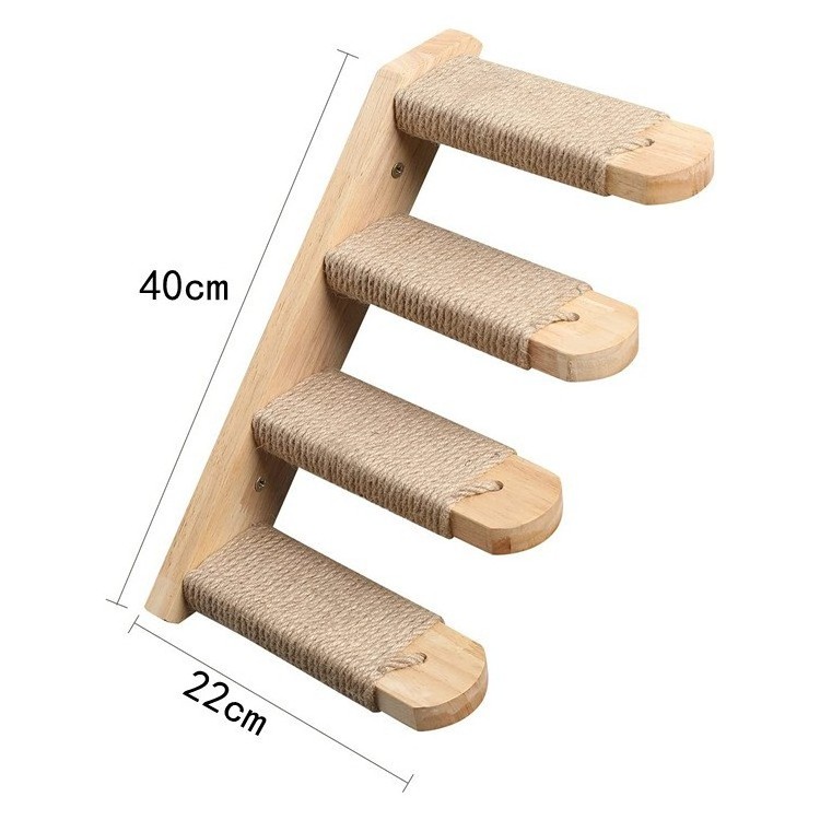 Wholesale Custom Cat Climbing Frame Kitten Wall Hanging Scratching Hammock Stair Room DIY Wooden Cat Wall Shelf