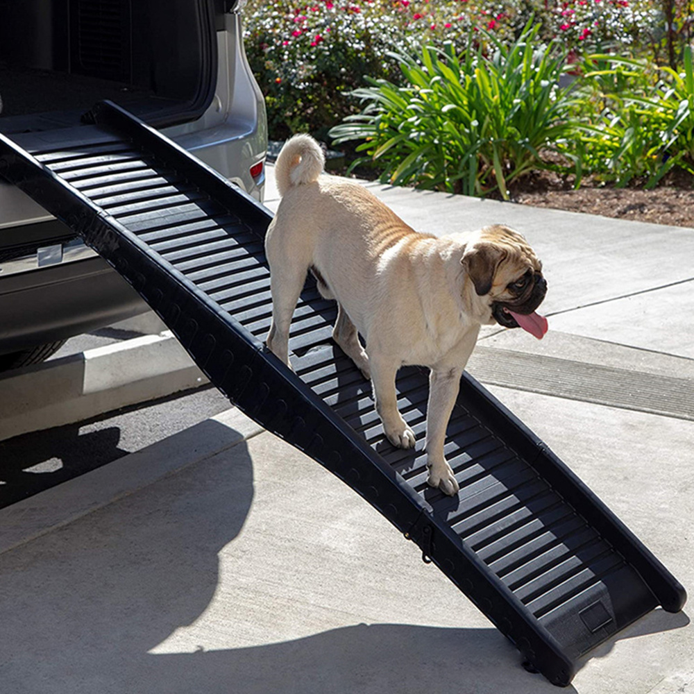 Small Large Pet Plastic Ladder Ramps Dogs Folding Foldable Bed Stair Non Slip Pet Ramp For Car