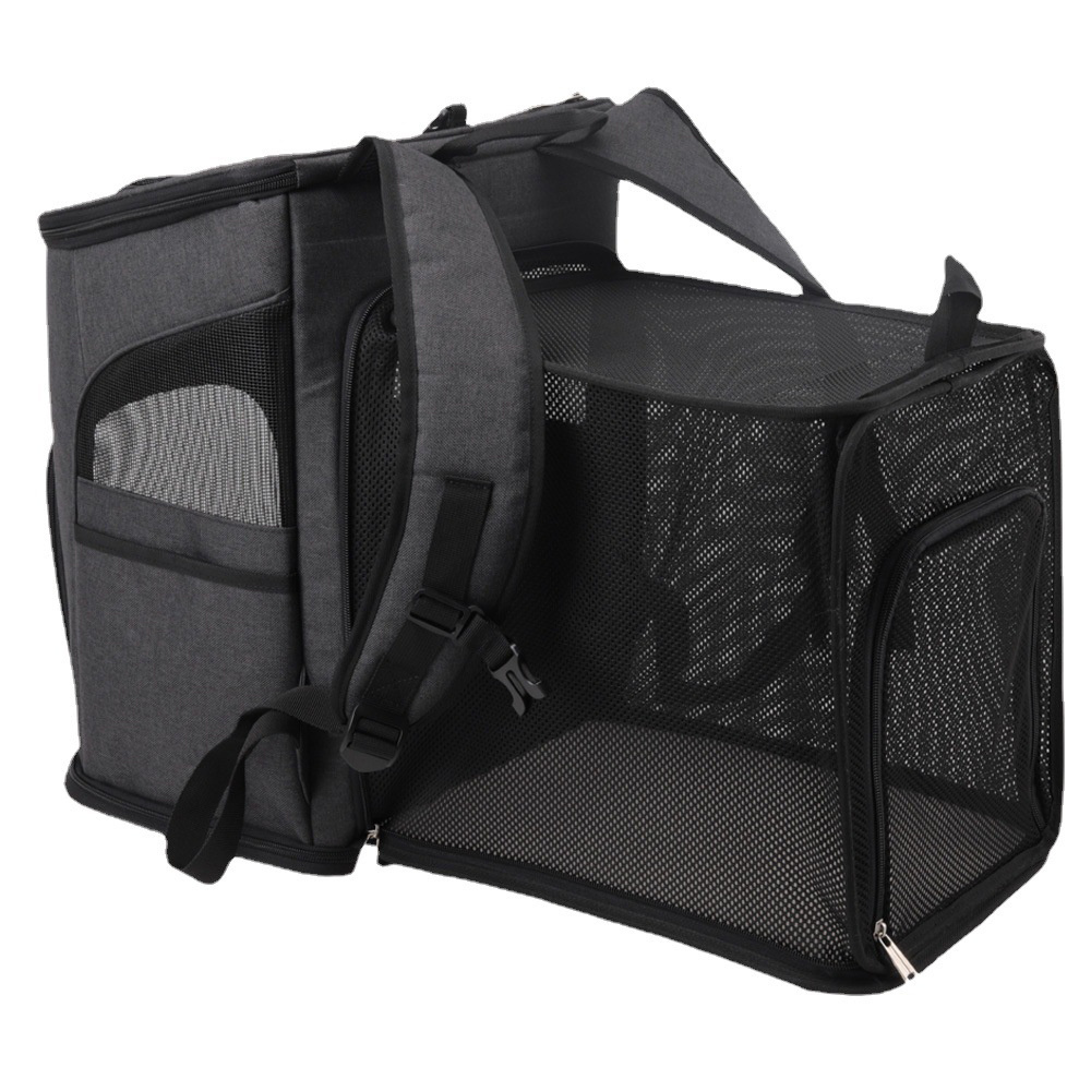 Cat Carrier Backpack Expandable Mesh Breathable Foldable Pet Travel Bags for Small Dogs Cats Rabbits Pet Carrier Backpack