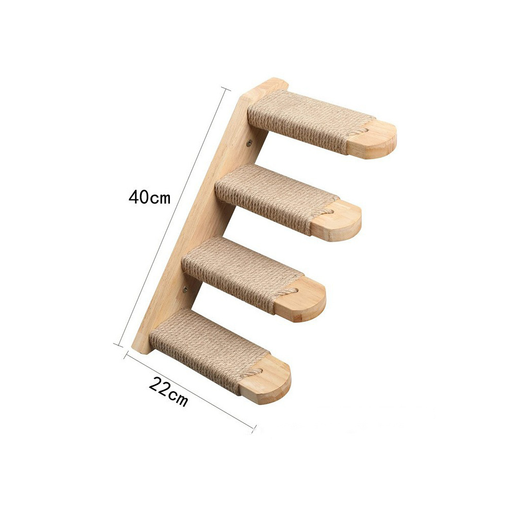 Cat Climbing Frame Wall Pet Bed Cat Climbing Frame Solid Wood DIY Platform Wooden Hanging Hammock Staircase Wall Mounted