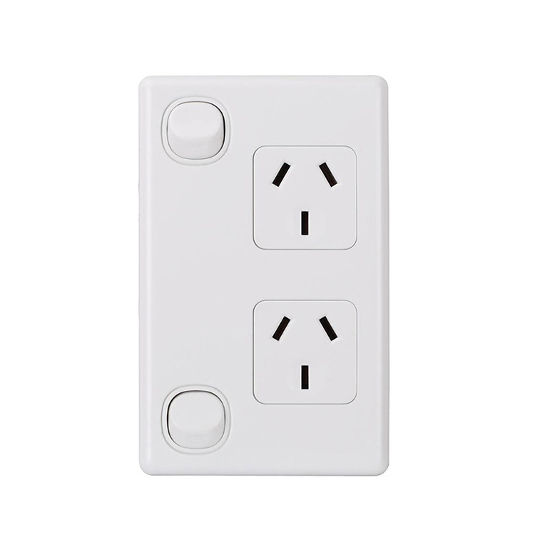 Customized Logo Brand Australian Standard SAA10A Single USB Charger Double Power Point Wall Socket Switch