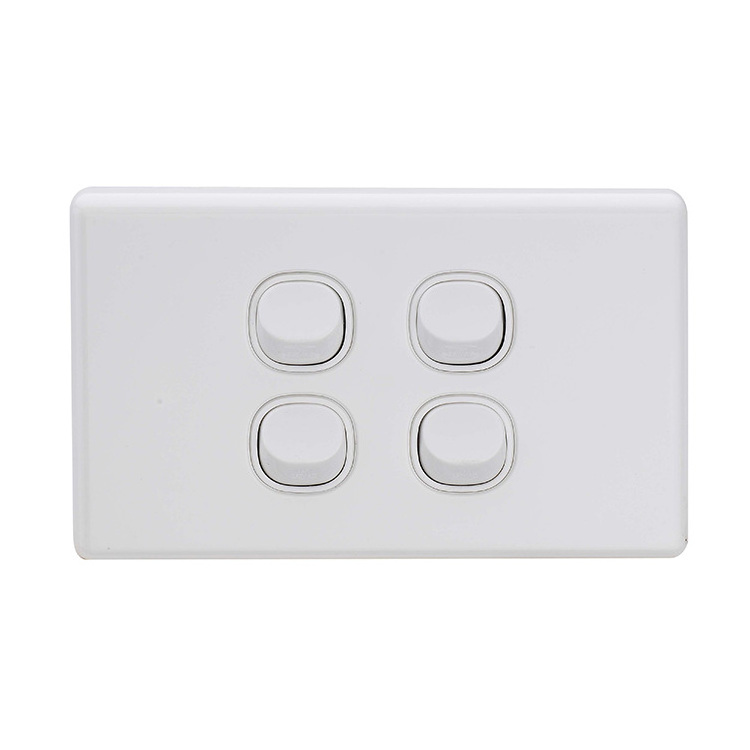 OEM/ ODM Factory Made Design Own Brand Mass SAA Approved 4 Gang 2 way wall light switch