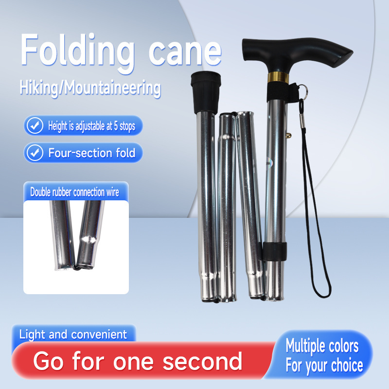 High quality foldable portable walking cane aluminum alloy adjustable crutches walking stick