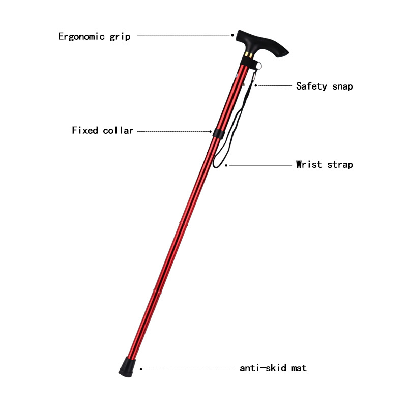 High quality foldable portable walking cane aluminum alloy adjustable crutches walking stick