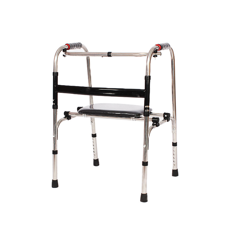 Foldable walker with seat folding mobility frame walker walking aids for adult