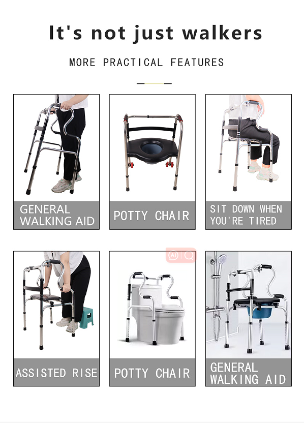 Light Weight Folding Foldable Medical Rehabilitation Elderly Adult Walker For Adults Elderly People