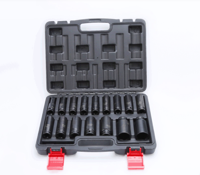 16pc metric front rear wheel spindle axle nut removal tool 1/2 impact sleeve air gun axle socket wrench