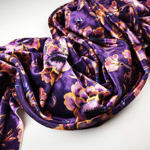 Digital Print Velvet Silk Scarf In Cotton Fabric