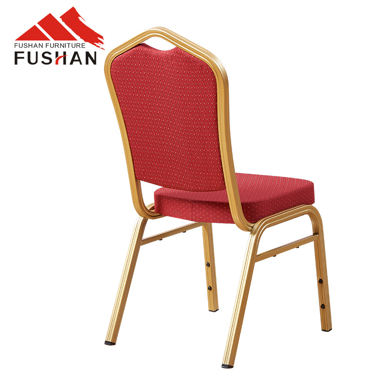 Professional banquet furniture wedding event chair in red color stacking hotel hall chair metal aluminum chair for sale