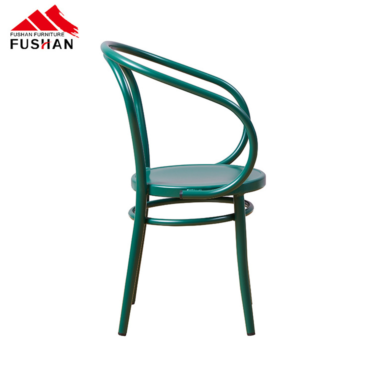 Popular high quality french cafe bentwood thonet green restaurant chair with armrest