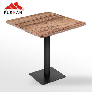 HPL Laminated restaurant table top with metal leg coffee shop dining table for sale