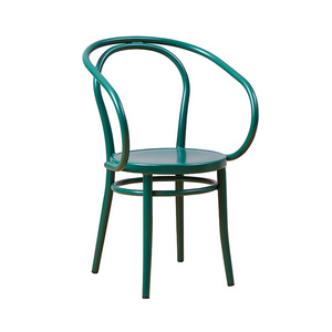 Popular high quality french cafe bentwood thonet green restaurant chair with armrest