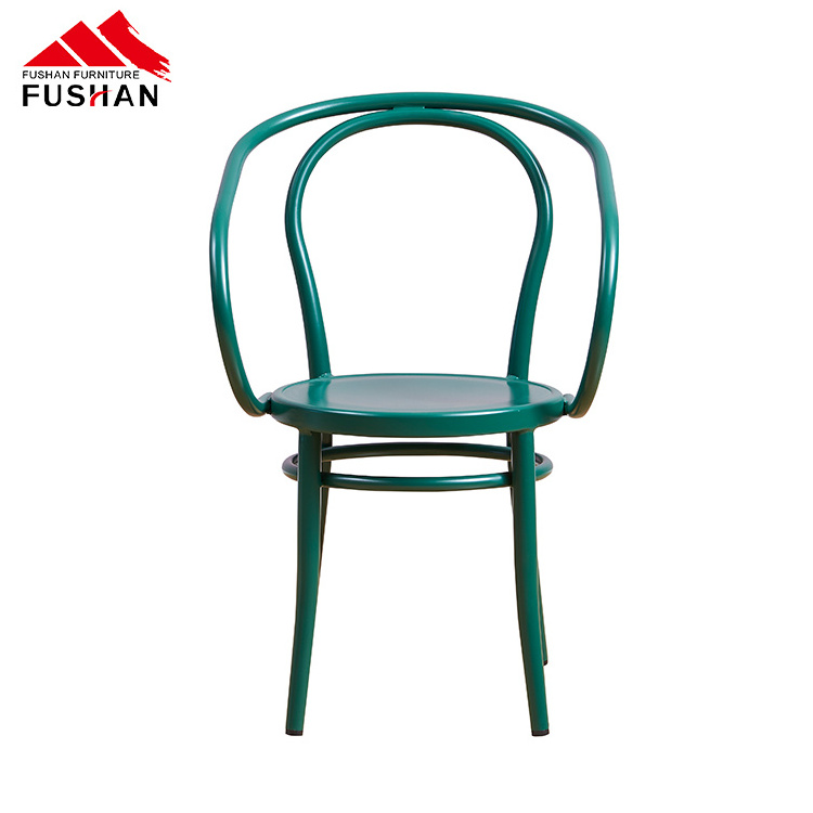 Popular high quality french cafe bentwood thonet green restaurant chair with armrest