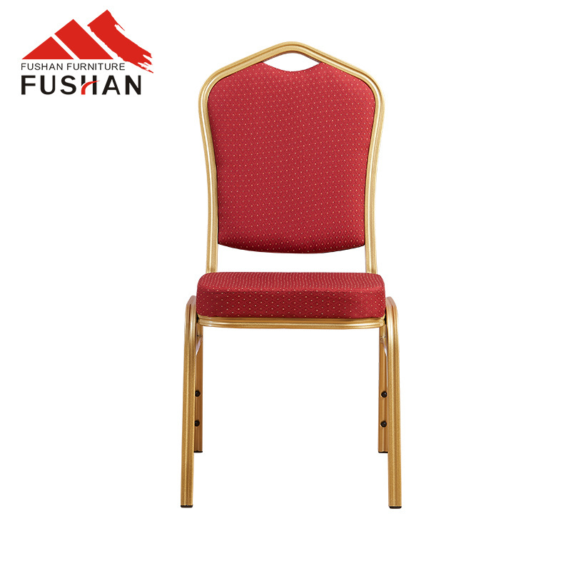 Professional banquet furniture wedding event chair in red color stacking hotel hall chair metal aluminum chair for sale