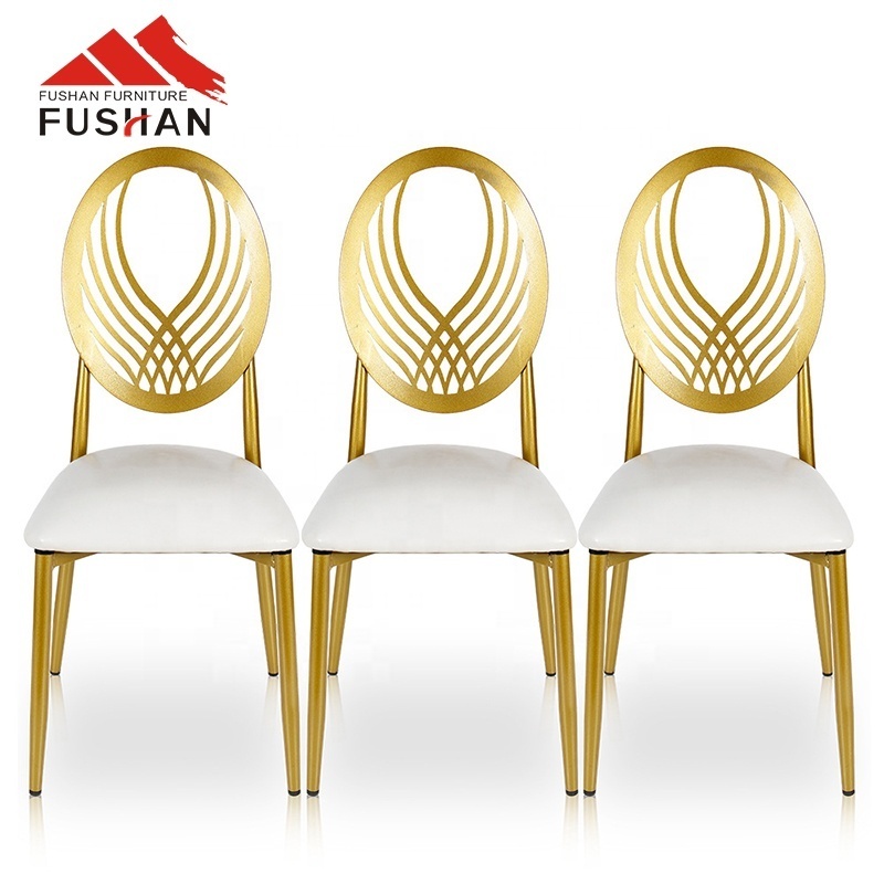 Modern luxury gold stainless steel hotel wedding chair with x leg king throne chair banquet high back party chairs for hotel