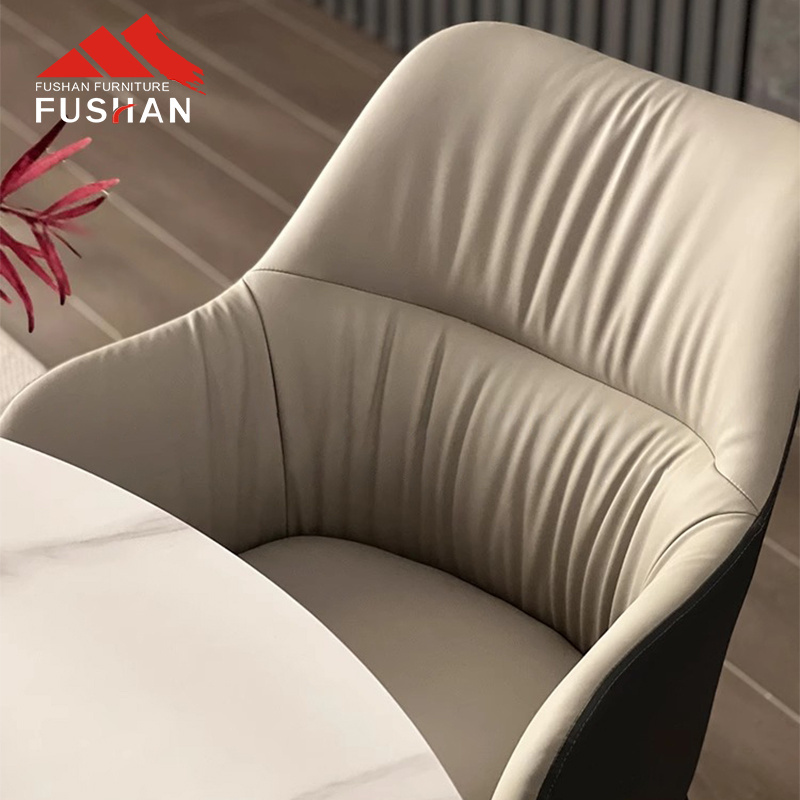 Restaurant Furniture Upholstered Dining Room Chair Modern Italian Modern Pu Leather Dining Chair With Arm