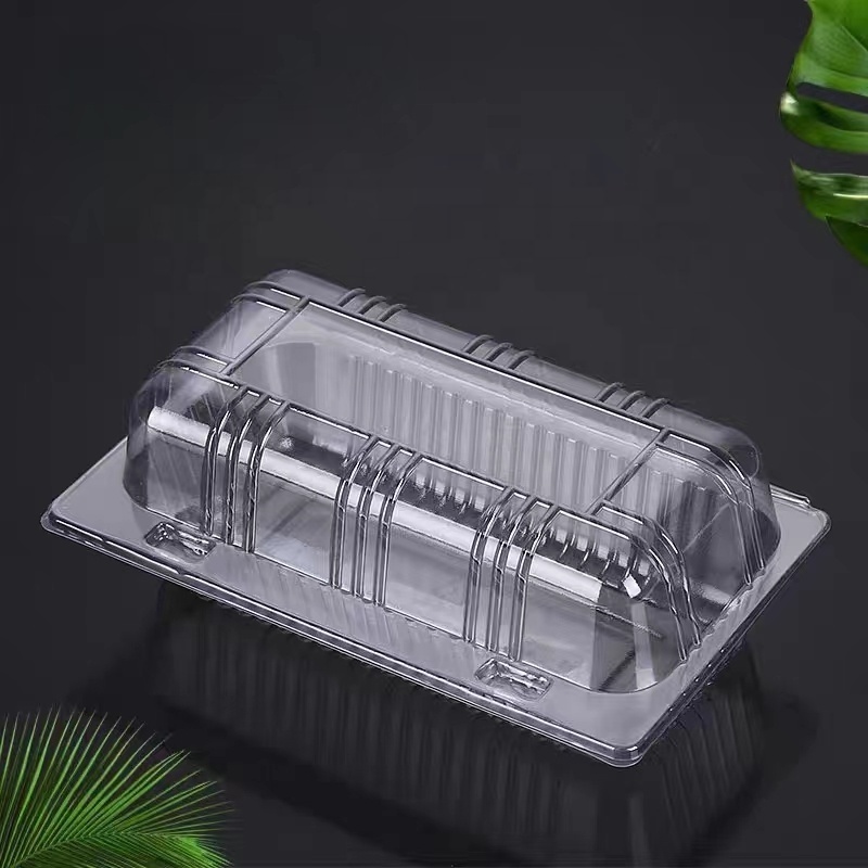 Wholesale Transparent Disposable custom PET Plastic Swiss roll  Container cake packaging