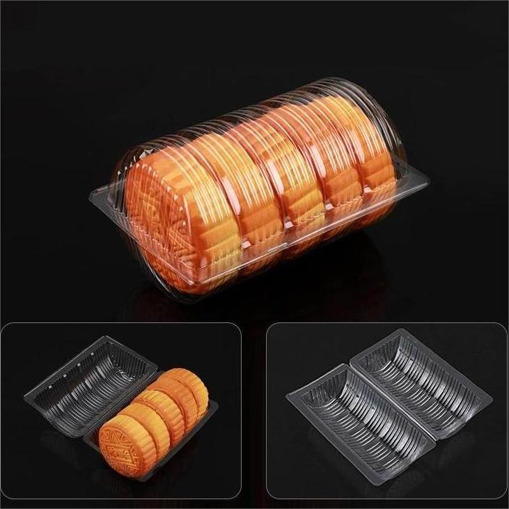 Wholesale Embossed Food Packaging Containers Plastic Moon Cake Pastry Box PET Material