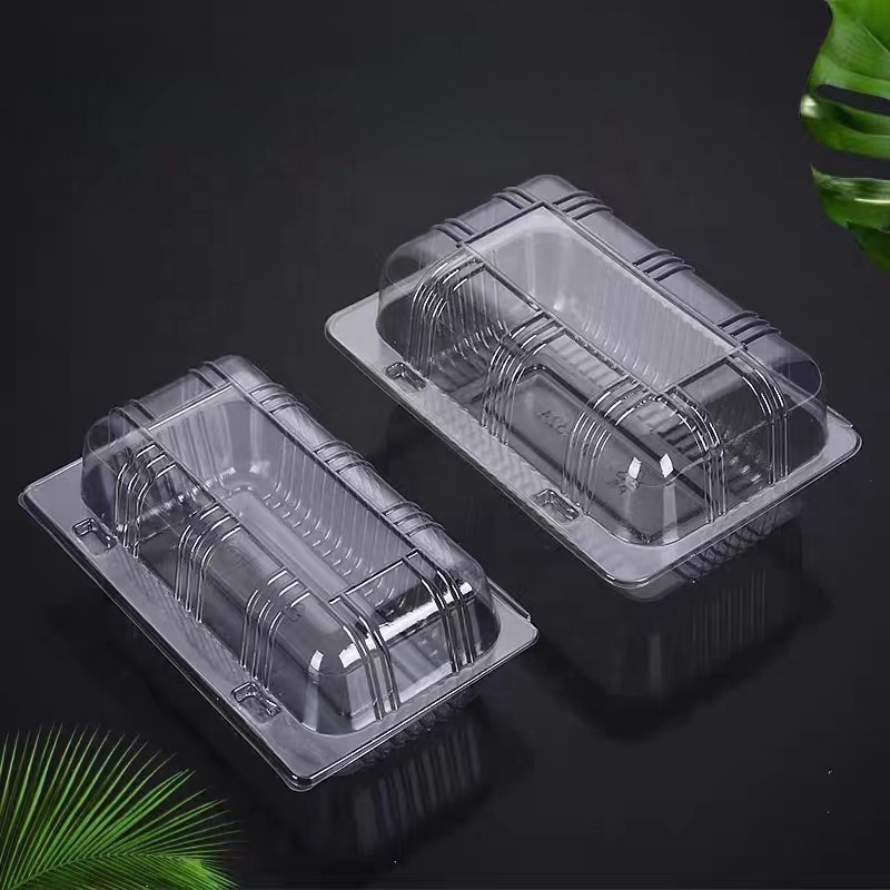 Wholesale Transparent Disposable custom PET Plastic Swiss roll  Container cake packaging