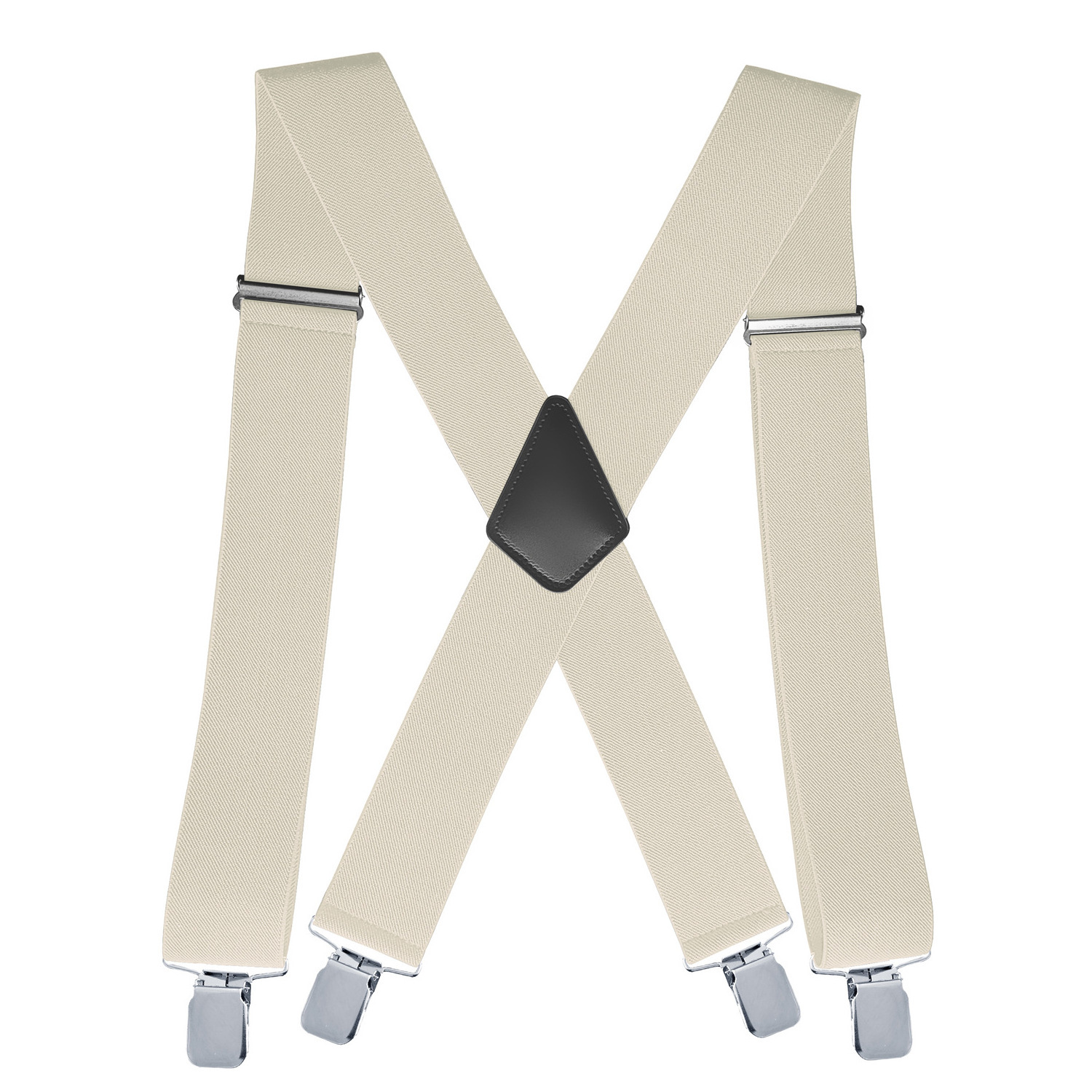 Heavy Duty Big Size Work Suspenders for Men 5cm/2 Inch Wide X Back with 4 Strong Clips Adjustable Elastic Trouser Braces Straps