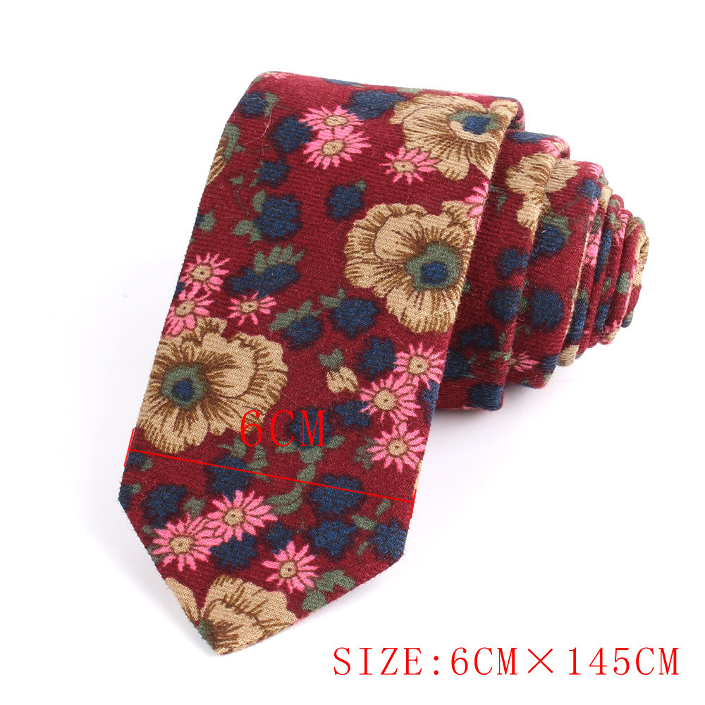 Floral Print Cotton Mens Necktie 6cm Skinny Neck Ties For Men Women Party Wedding Fashion Neckties Custom Slim Neck Tie Cravat