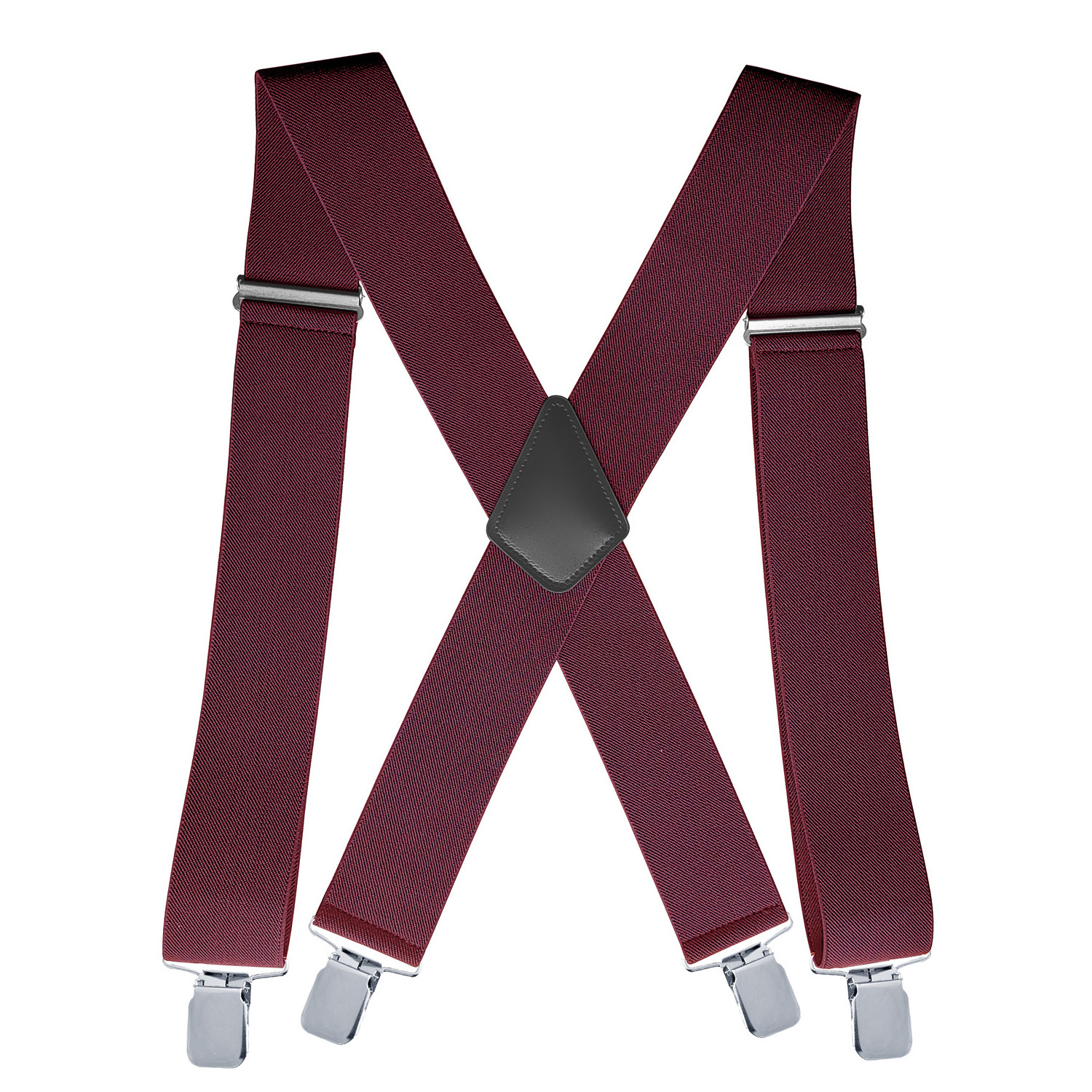 Heavy Duty Big Size Work Suspenders for Men 5cm/2 Inch Wide X Back with 4 Strong Clips Adjustable Elastic Trouser Braces Straps