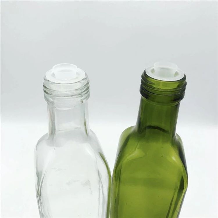 Food Grade Green Amber 250ml 500ml 750ml Olive Oil Bottle With Metal Lid