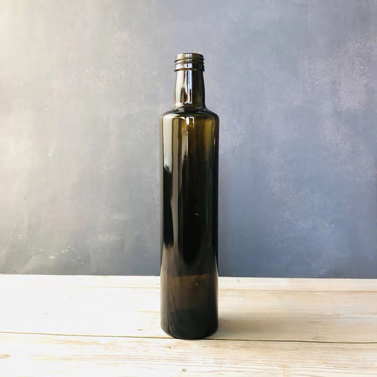 Food Grade Green Amber 250ml 500ml 750ml Olive Oil Bottle With Metal Lid