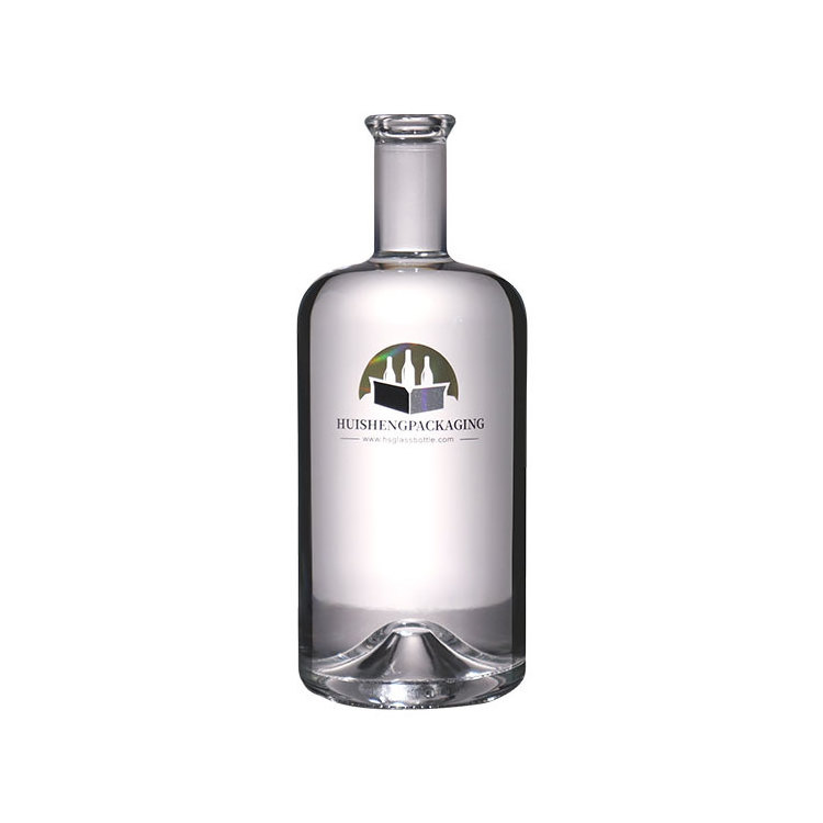 200ml 375ml 500ml 750ml 1000ml Round Empty Flint Glass Tequila Liquor Wine Gin Whisky Vodka Glass Bottle with Cork Lid