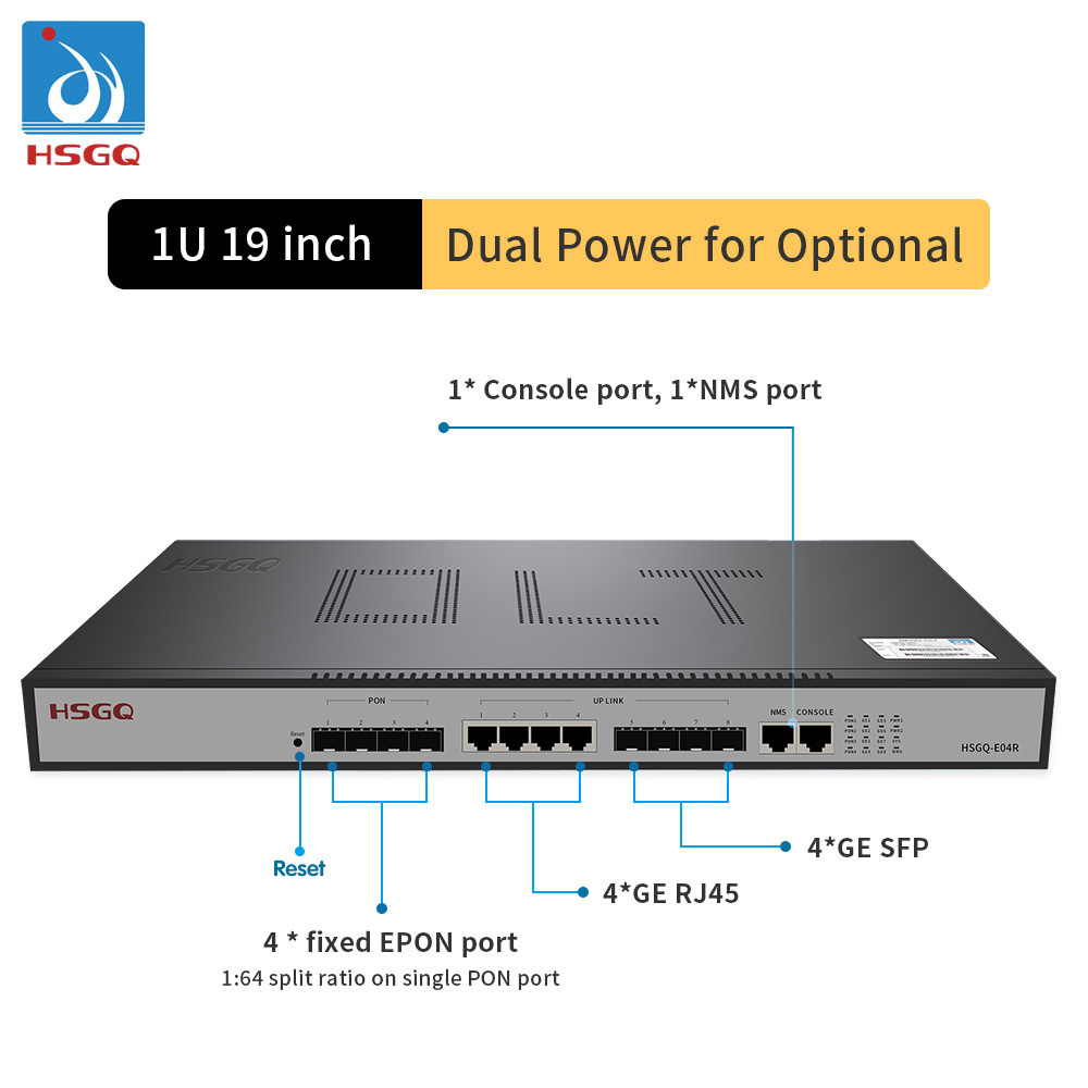 HSGQ- E04R KIT Mini OLT Epon 4 port olt 1.25G hsgq SFP Modules PX20++ Xpon Epon Gpon olt