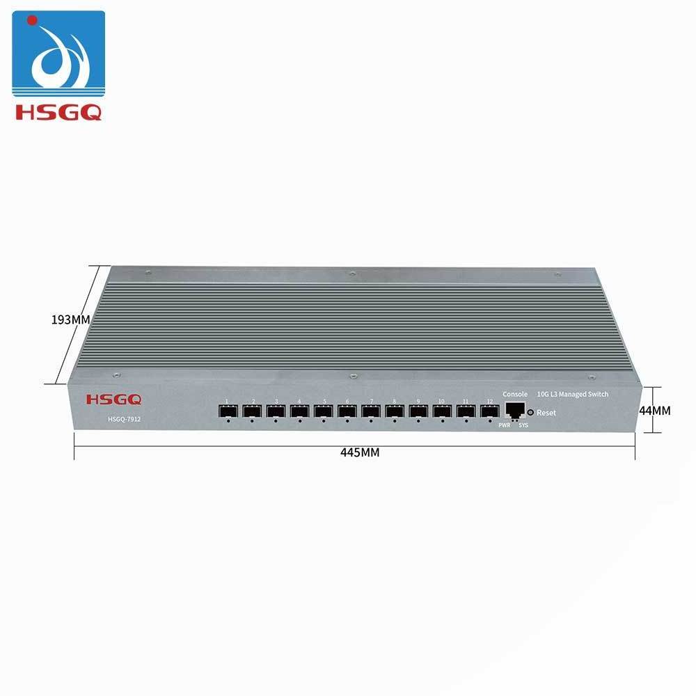 Factory Price 10 Gigabit Network Switch Fiber 12*10G SFP+ L3 Managed Industrial Switch 12 Port